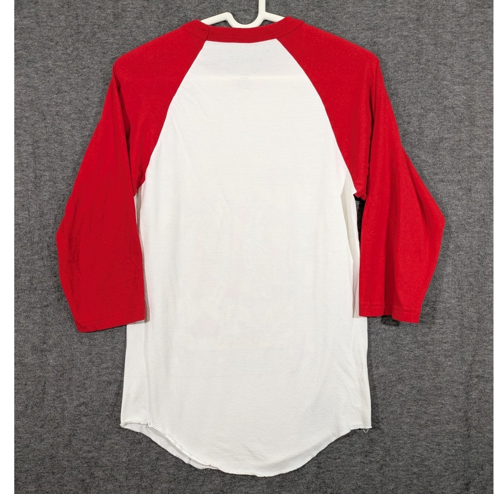 Hard Ten White Red Raglan 3/4 Sleeve T-shirt King of Hearts Roses Size M - Picture 3 of 6